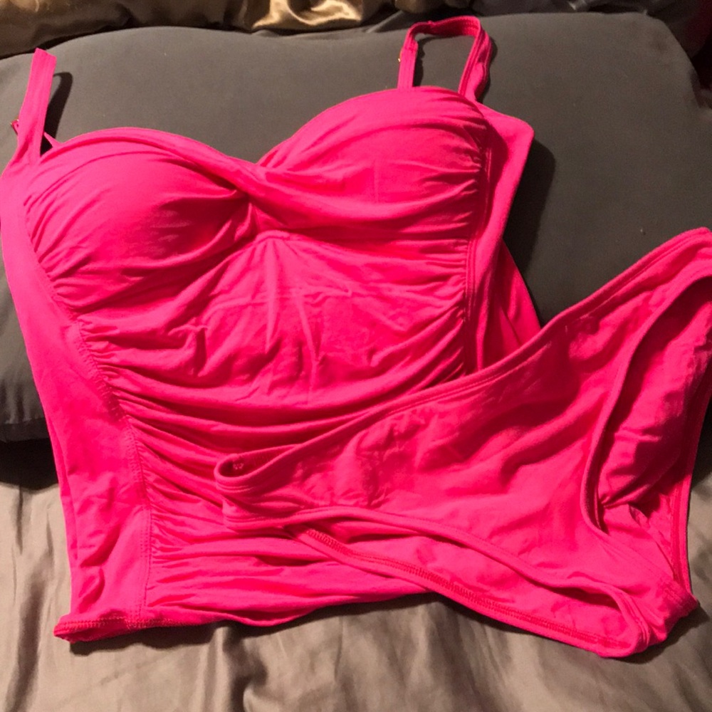 La Blanca hot pink tankini set 12